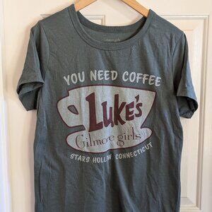 Gilmore Girls You Need Coffee Luke's Balsam Green Tee Shirt Large - Worn Once!